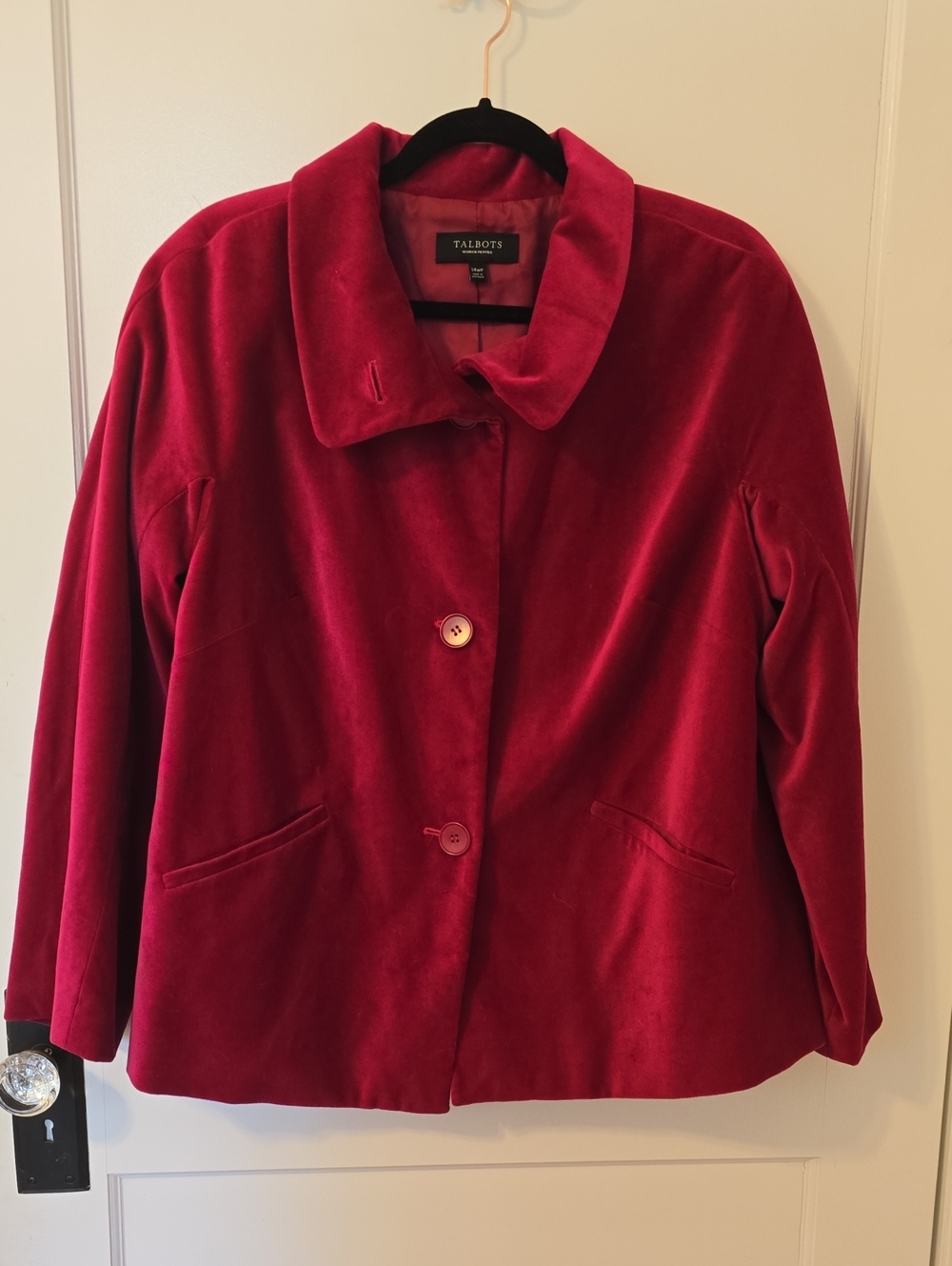 Talbots Hot Pink/Magenta Velvet Single-Breasted Jacket